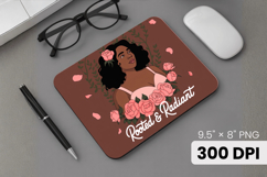 Afro Girl / Woman braided hair Mouse Pad, Black Queen PNG Product Image 1