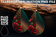 Enchanted TEARDROP Earrings Art PNG, Leopard Prints Product Image 1