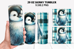 Penguin Skinny Tumbler 20oz Wrap Design, Animal Tumbler Wrap Product Image 1
