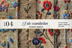 Scandinavian Embroidery Pattern | Jute Floral Texture Product Image 1