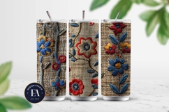 Scandinavian Embroidery Pattern | Jute Floral Texture Product Image 2