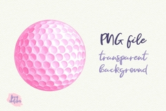 Round Pink Golf Ball Coquette Retro Pink Golf Clipart Product Image 1