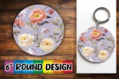Radiant Blooms: Round Abstract Coasters Product Image 1