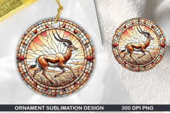 Cute Deer Stained Glass Ornament PNG, Digital Download File Product Image 1