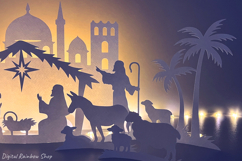 3d Nativity scene svg template, Christmas scene papercut Product Image 3