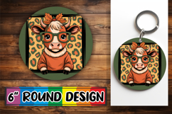 Bright Moments Round Design PNG, Cute Cow Product Image 1