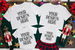 Christmas Family Matching Group Flat Lay T-Shirt Mockups Product Image 1