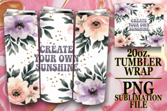 RADIANT ADVENTURES 20oz TUMBLER WRAP, Flower Quote Product Image 1