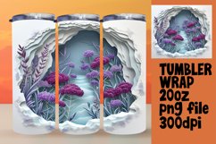 20oz Tumbler Wrap - 3D Flower in Hole Sublimation Design Product Image 1