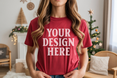 Bella Canvas 3001 Christmas Shirt Mockup, Trandy mockups Product Image 1