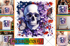 Bright TSHIRT Magic PNG, Skull USA Product Image 1