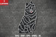 3D Schipperke SVG, Layered Schipperke SVG Cut File Product Image 1