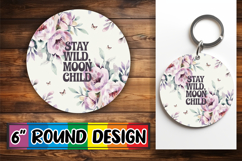 Unique Sublimation Round Ornaments, Flower Quote Product Image 1