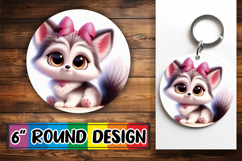Playful Car Coasters Sublimation PNG, 3D Dog Product Image 1