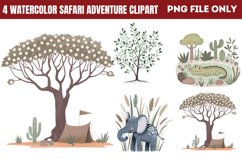 Watercolor Safari Adventure Clipart PNG Product Image 1