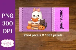 Cute Halloween sippy cup PNG, Cute ghost kids tumbler wrap Product Image 3