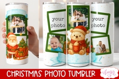 Christmas Photo tumbler wrap sublimation PNG, Polar bear PNG Product Image 2