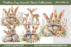 Mothers Day Animals Clipart PNG Product Image 1