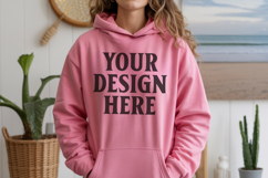 Heliconia Gildan 18500 Hoodie Sweatshirt Mockup, 185 mock-up Product Image 1