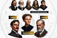 Historical figures clipart set, rulers, scholars, inventors Product Image 6