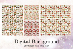 Mushroom Background Wall Art Wallpaper Seamless Pattern_145 Product Image 1