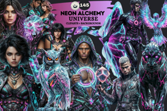 Neon Alchemy Universe Cliparts and backgrounds Scrapbooking Product Image 1