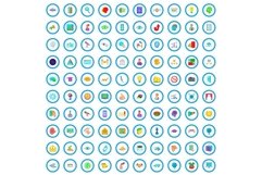 100 conference icons set, cartoon style Product Image 1