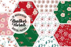 Rose Heather Floral Watercolor Seamless Patterns Flowers Product Image 1