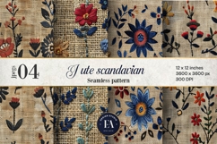 Scandinavian Embroidery Pattern | Jute Floral Texture Product Image 1