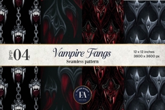 Vampire Fangs Pattern, Dark Gothic Teeth Digital Paper Product Image 1