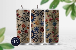 Scandinavian Embroidery Pattern | Jute Floral Texture Product Image 2