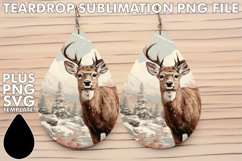 Stylish Teardrop Earrings Art PNG, Christmas Product Image 1