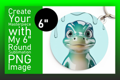 Cute Round Design for Car Coasters , Cute Dino Product Image 1