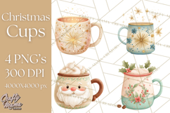 Christmas Hot Cocoa Mug Clipart PNG, Holiday Cup Art Product Image 1