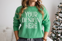 Christmas Gildan 18000 Irish Green Crewneck Sweatshirt Mocku Product Image 1