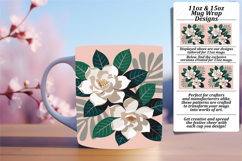 Sassy 15oz Mug Wrap Png Template , Flowers Product Image 1