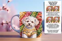 Glamorous 15oz Mug Wrap Png Artwork , Cute Dog Product Image 1