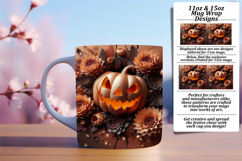 Radiant 11oz Mug Wrap Png Artwork , 3D Pumpkin Product Image 1