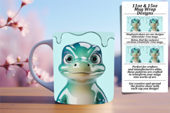 BEAUTIFUL 15oz Mug Wrap PNG , Cute Dino Product Image 1
