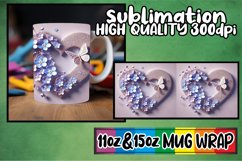 Joyful heart sublimation mug wrap, 3D Heart Product Image 1