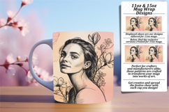 Sleek 11oz Mug Wrap Png Artwork , Beauty Woman Product Image 1