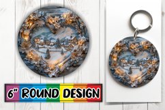 Winter Holiday Scene Round Design 3D Heart Frame Product Image 1