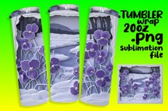 Sublimation Wrap 20oz - 3D Flower in Hole Tumbler Design Product Image 1