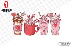 Valentine Coffee Sublimation Clipart - High Quality Design Product Image 1