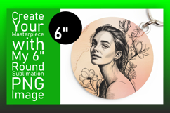 Elegant Circle Design Keychain Artwork , Beauty Woman Product Image 1