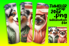 20oz Tumbler Design for Sublimation , Dog and cat Product Image 1