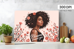 Afro Girl/Woman Melanin braided hair Cutting Board PNG Desig Product Image 1