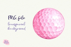 Round Pink Golf Ball Coquette Retro Pink Golf Clipart Product Image 1