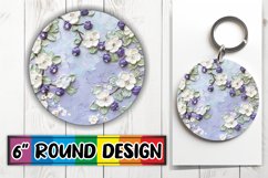 3D Blossom and Fruit Keychain Round Design Product Image 1