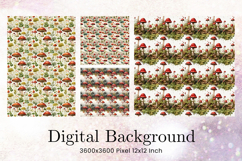 Mushroom Background Wall Art Wallpaper Seamless Pattern_146 Product Image 1